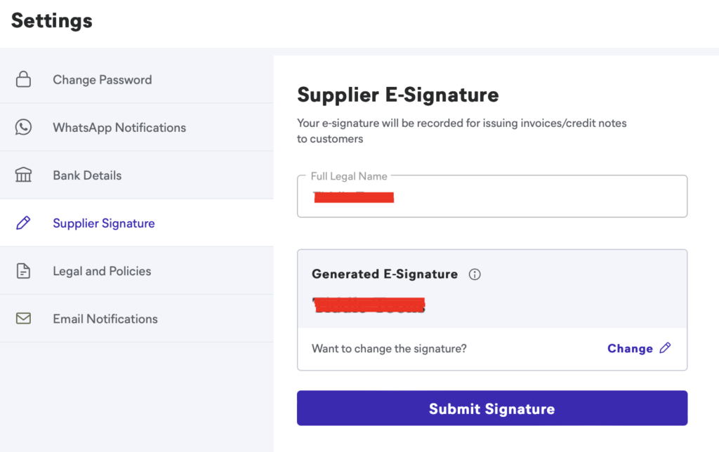 Get Redirected to Meesho Supplier Signature Settings